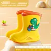 Botas de Lluvia para Niños con Forro de Felpa, Engrosadas, Resistentes al Desgaste, Impermeables, Zapatos de Goma Antideslizantes para Niños y Niñas, Botas de Lluvia Calientes para Niños