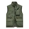 Chaqueta sin mangas casual para hombre, estilo nuevo de primavera y otoño, chaleco de trabajo holgado para exteriores para hombre con múltiples bolsillos, estilo delgado