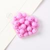 Cuentas redondas de color macarrón de 6-16 mm para manualidades, con agujero recto, hechas a mano, para cadena de teléfono móvil, accesorios de joyería