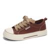Versión Coreana 2025 Otoño Zapatos de Lona con Punta de Mango para Mujer Zapatos Blancos de Suela Gruesa Tenis Casuales de Caña Baja Gd53