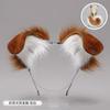 Una generación de accesorios para tocados de orejas de bestia de peluche hechos a mano con cabello, cosplay de vacaciones, diadema con orejas de perro plegables de dálmatas
