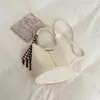 Bolsa Saco Textura Trançada Estilo Coreano Mãe-Filho Bolsa de Mão Seda Retrô Grande Capacidade Transversal Simples para o Dia a Dia Bolsa Tote
