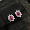 Brincos de hemoglobina de pombo oval de luxo leve e de alta qualidade com nicho super flash, brincos femininos exclusivos de luxo com diamantes completos