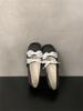 Zapatos planos de punta redonda con realce interior, satén azul suave y lazo de encaje para mujer, primavera 2025, zapatos de ballet Mary Jane