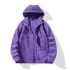 Chamarra de polar con capucha para exteriores para mujer, otoño e invierno, forrada de polar, cálida, casual, sudadera simple, cárdigan, top para hombre