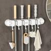 Gancho para trapeador con clip de pared, gancho para trapeador, función sin perforaciones, artefacto de almacenamiento, estante para inodoro y cocina con hebilla