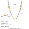 Collar versátil simple para uso diario, acero de titanio transfronterizo europeo y americano, acero inoxidable chapado en oro de 18 quilates, colgante de clip de papel multicapa dorado