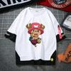 Camiseta de One Piece de manga corta con dibujos animados para hombre y mujer, con el logotipo de Esjobaro, Luffy y Solon de Barba Blanca.