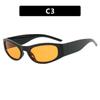 Gafas de sol europeas y americanas de montura pequeña con forma cóncava, nuevas gafas de sol deportivas de tendencia al aire libre de moda 2024