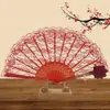Abanico de Encaje con Accesorios para Cosplay Transfronterizo, Lujoso Abanico Plegable de Rosa Estilo Vintage Europeo, Estilo Fiesta de Té, Convención de Cómics, En Stock