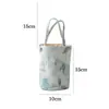 Bolso Tote Cilíndrico de Tela Mojie Accesorios para Ceremonia del Té Bolso de Mano Portátil para Exteriores Bolsa de Almacenamiento para Juego de Té Bolso de Tote de Viaje