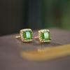 Brincos de Prata Esterlina S925 Banhados a Ouro Jades de Hetian Brincos Brincos Quadrados de Açúcar Bonitos Simples Moda Seiko Luxo Leve Alto Padrão