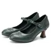 Nuevos Zapatos de Moda para Mujer, Punta Redonda de Goma Suave, Tallas 44, 46, Boca Baja, Zapatos Pequeños de Cuero Transfronterizos, Tacones Altos para Todas las Estaciones