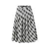 Saia longa cortada estilo americano retrô cintura baixa design feminino xadrez plissado cor contrastante vestido linha A outono