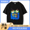2023 nueva camiseta de manga corta de verano para hombre y mujer con cuello redondo, holgada y con estampado de patrón de dibujos animados creativo