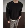 Suéter tejido oversized para hombre, otoño e invierno, cuello redondo, corte holgado, estilo jersey, con costuras de contraste, versátil, retro y adecuado para parejas