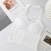 Camisola de Tirantes con un Diseño Puro y Atractivo de Cuello Halter, que Presenta un Sujetador Incorporado con Copas Fijas y un Diseño Transpirable de Copa Completa para una Espalda Hermosa