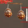 Pendientes Transfronterizos Nuevos Lindos Erizo Acrílico Plano Diseño Otoño Hoja de Arce Pendientes Animales Joyería