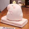 Cobertor de Travesseiro de Capivara Desenho Animado Atacado, Travesseiro e Cobertor para Cochilo no Escritório Dois em Um, Auxílio de Sono Conveniente e Multifuncional