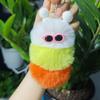 Piel de Conejo Rex Sintética Cosas Buenas Suceden Colgante para Llavero Bola de Felpa Decoración para Mochila Evento de la Empresa Persimmon Regalo