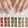 2022 Internet Celebrity Novas Marcas de Unhas Nail Art Acessórios Fundo Pontiagudo Strass Nail Art 6-Grid Furadeira Pilha Pequena Ornamentos Pequenos Furadeira