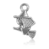 1 Halloween Colgante Liso de Plata DIY Accesorios Caja Sorpresa Pulsera Joyería Colgante Estilo Antiguo Araña de Plata Antigua Aretes