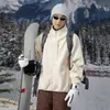 Ootd Chaqueta Polar de Exterior para Hombre Otoño e Invierno de Gama Alta Forro Polar Terciopelo Volcánico Cuello Alto Cárdigan Top Chaqueta para Hombre