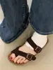 Sandalias de Ponerse Estilo Birkenstock de Suela Gruesa para Mujer, Nuevo Modelo Verano 2026, con Correa de Hebilla, Correa Única, Sandalias Romanas de Playa