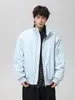 Chaqueta de Algodón Jack's para Hombre Color Noche Oscura Roja Corte Slim Tres Pruebas Cálida Cuello Alto Chaqueta de Vuelo Abrigo de Algodón
