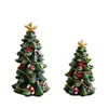 Decoraciones Navideñas Mini Árbol de Navidad Manualidades de Resina Adornos de Atmósfera para Fiesta de Escritorio Pequeños Regalos