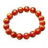 Pulsera sencilla de ágata roja natural con mantra de seis caracteres, disponible en varios tamaños, roja con cuentas doradas, joyería de ágata roja simple y clásica