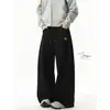 Pantalones Casuales Azul Marino de Corte Limpio Estilo Americano para Hombre, Pantalones Deportivos Holgados de Otoño, Pantalones Versátiles de Pierna Recta, Pantalones Holgados Perezosos