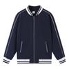 Chaqueta de béisbol personalizada con cremallera y colores a juego para primavera y otoño de 320 g, chaqueta holgada para estudiantes, chaqueta de moda nacional con estampado y bordado.