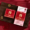 Set de Dinero para Regalo de Compromiso, Set de Dinero en Sobres Rojos para Boda, Set de Tarjetas con Sobres Rojos con Palabras Felices, Paquete de Dinero de Regalo de Diez Mil Yuanes, Dinero de Regalo de Dote