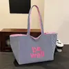 Bolsa de lona coreana de gran capacidad, doble cara frontal y trasera, nueva, rayada, casual, de un solo hombro, con textura bordada, para estudiantes, para ir al trabajo