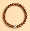 Pulsera de Madera Natural Hainan Huanghuali con Cuentas de la Fortuna, Artículo Cultural de Madera, Pulsera con Mantra de Seis Caracteres, Venta al por Mayor para Atracciones Turísticas