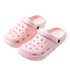 Zapatos con agujeros para mujer de suela gruesa, punta cerrada, para exteriores, lindos, pantuflas de baño caídas, para verano, para la playa, hombres