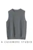 Roupa Íntima de Verão Fio Yangtze 100% Lã Pura Malha Canelada Regata Feminina Gola Redonda Sem Mangas Camada Base