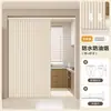 Cortina plegable para puerta con cortina de tela impermeable y a prueba de aceite para olores a aceite y humo de cocina Cortina de cortina divisoria a prueba de viento