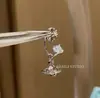 Chá de Pêssego Doce e Refrescante Pingente Planeta Zircônia Argola Ferradura Ear Cuff Único Nicho Brincos de Saturno para Mulheres