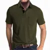 Top Casual Verão Estilo Novo Europeu e Americano Manga Curta Gola Polo Patchwork Multicor Cor Sólida para Homem
