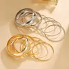 Joyería de Moda para Mujer Transfronteriza, Pulsera de Aro Metálico Exagerado Liso, Pulsera Ancha Multicapa Sencilla