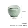 Bacia de Água em Forma de Pétala de Lótus com Esmalte Celadon da Dinastia Tang e Song, Acessório para Cerimônia do Chá, Recipiente de Água para Preparo Seco, Tigela de Água de Cerâmica