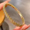 Nuevo Trébol de Cuatro Hojas Cadena Hueso de Serpiente Amor Zirconia Moda Personalizado Pulsera Versátil Joyería de Lujo Ligero de Alta Gama para Hombres y Mujeres