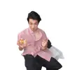 Camisa de manga corta a cuadros de burbujas retro americana para hombre, moda urbana de moda, camisa a cuadros holgada elegante y casual