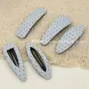 Pinza para el pelo de tela azul claro con lunares estilo coreano, pinza Bb, pinza lateral, pasador versátil, pinza para flequillo lateral, accesorio para el pelo