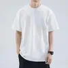 Estilo callejero americano Y2K, básico minimalista, corte holgado, hombros caídos, camiseta de manga corta con cuello redondo, color liso, versátil, top unisex