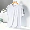 Comercio Exterior Transfronterizo Camiseta de Manga Corta de Seda de Hielo para Hombre Verano Delgado Secado Rápido Malla Deportiva Top de Media Manga Casual Elástico