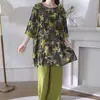 Familia Algodón Seda 2026 Estilo Nuevo Estilo Nacional Pijama de Algodón Seda para Mujer, Conjunto de Manga Corta de Algodón Artificial Estilo Nacional, Se Puede Usar Afuera, Estilo Delgado