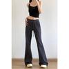 Calças casuais de cintura baixa estilo americano para meninas quentes, novas calças femininas de outono, todas as combinações, calças de ioga cinza, slim fit, cinza escuro